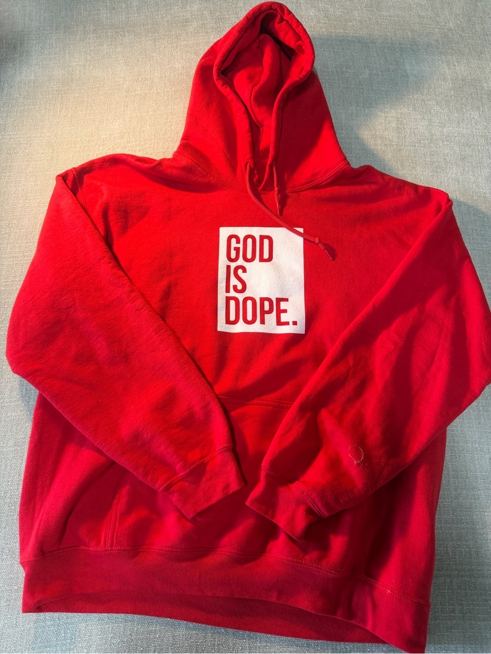 God Is Dope Red Graphic Hoodie